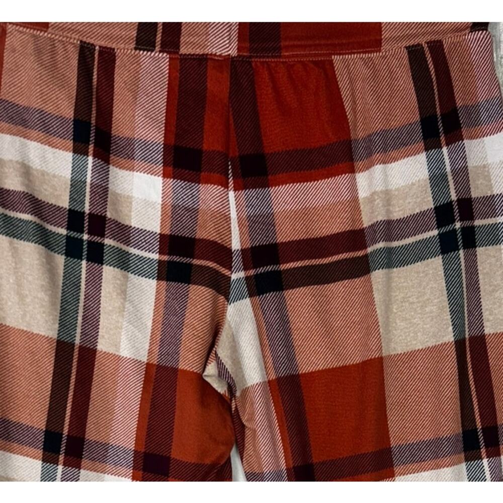 Joyspun Womens XL 16-18 Pajama Sleep Pants Orange Cream Black Plaid - Picture 6 of 8